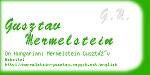 gusztav mermelstein business card